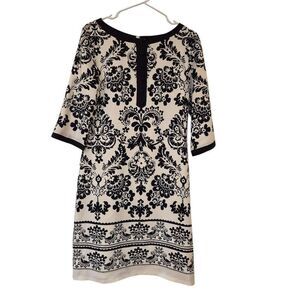 Neiman Marcus Women's Ivory & Black Silk Dress